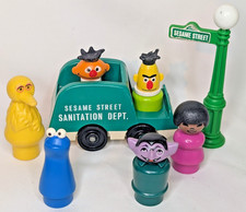 Fisher Price Little People SESAME STREET Lote Camión Saneamiento Figuras Cuenta Lámpara