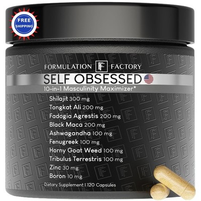 Self Obsessed Masculine Vitality & Testosterone Support - 120 Capsules 10-in-1