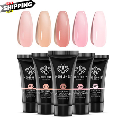 Poly Gel Set 5 Colors Jelly Gel Milky White Sheer Pink Nude Translucent Nail Ext