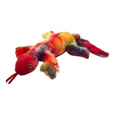 Ty Beanie Buddy Lizzy the Lizard 21  Plush 1999 Tie-Dye Rainbow Plush