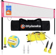 32FT Portable Outdoor Volleyball Net Set /Carry Bag - Easy Set Up  Durable