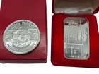 Lot of 2 Fine Silver Round John Wayne and 1985 Congrats Bar Each 1 Troy oz .999
