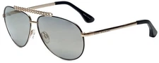 Isaac Mizrahi Designer Sunglasses IM51-11 in Black Gold with Silver Mirror Lens