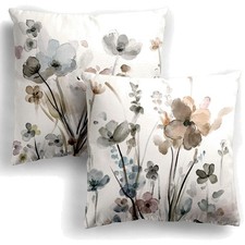 KKVEE Flower Throw Pillow Covers 18x18 Set of 2, Flowers Pillow Cushion Cases...
