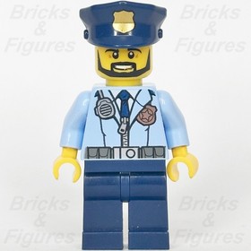 LEGO City Officer Prison Island Police Chief Minifigure Badge Town 60130 cty0633