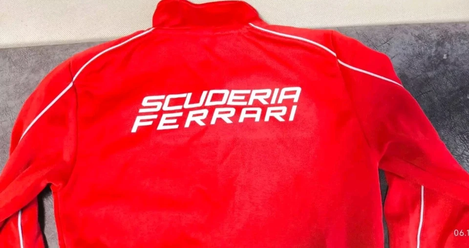 Puma Scuderia Ferrari Track Jacket Boys M Red Logo Zip Formula 1 - Image 2 of 4