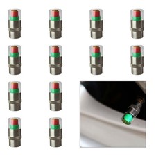 12PCS Car Tire Pressure Monitor Valve Stem Caps, 3-Color Eye Silver-12PCS
