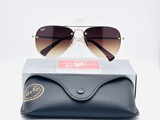 Ray-Ban RB3449 Iconic Aviator 59mm Rimless Unisex Sunglasses - Brown Gradient
