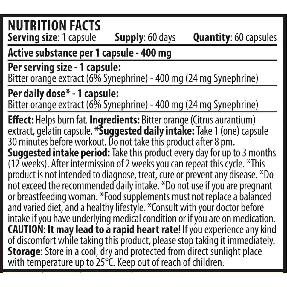 Sinefrina Quemador de Grasa Pérdida de Peso Acelerador Metabólico Pastillas 60 Cápsulas, Pack de 2 Foto 4 de 4