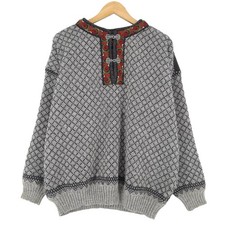 Volund Nordic Vintage Pullover Grau Skandinavisch Warm Ti0 Größe L