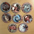 Jurassic Park 1993 Skycaps Lot Of 8 Different POGS/MILK CAPS/SLAMMERS