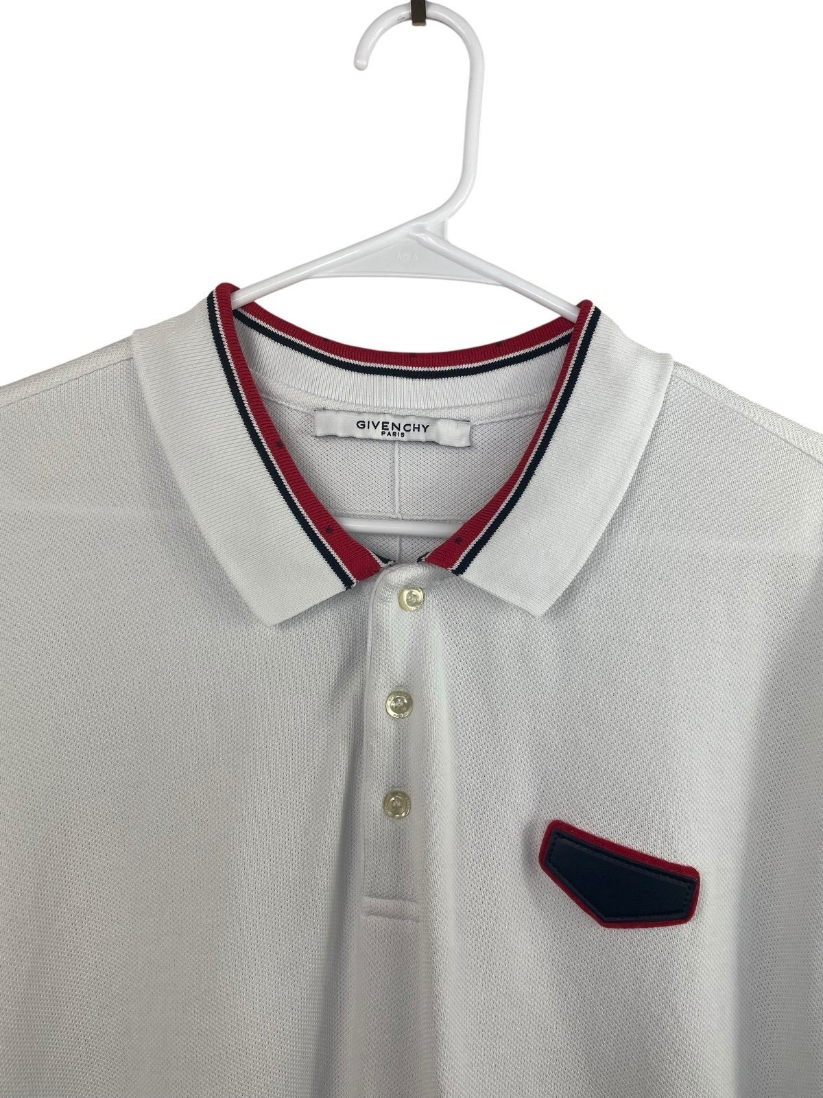 Givenchy White Leather Patch Cotton Pique Polo Sh… - image 2