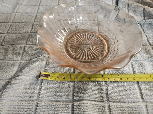 VINTAGE PINK DEPRESSION GLASS CANDY DISH