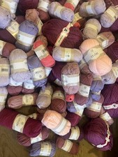 Large Bundle Mixed colour 4 ply dk Aran knitting yarn purples/pinks 1000g