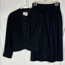 Vintage NWT Deadstock 1970s Pendleton 100 Virgin Wool Black 2 Piece Skirt Set