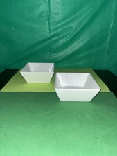 Threshold White Square Porcelain Cereal Bowl Set of 2