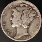 1938 S MERCURY DIME-FRESH FROM AN OLD COLLECTION-LOT CC-364