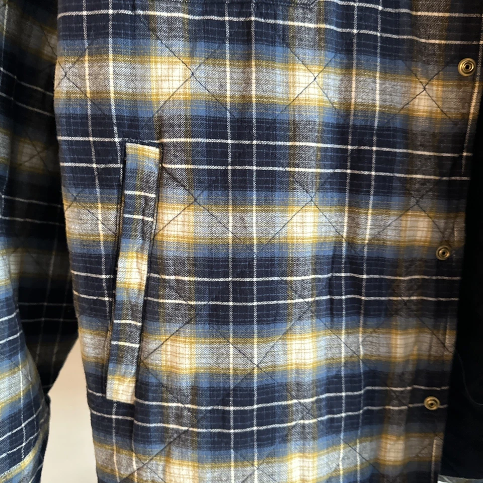 Lucky Brand Quilted Jacket Blue And Yellow XL - Image 4 of 4