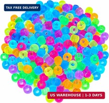 2000 Pcs Pony Glow in Dark Multi-Colored UV Beads for Bracelets, Friendship Ha