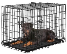 42 Inch Folding Metal Dog Crate with Divider Tray