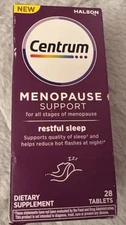Centrum Menopause Support All Stages Restful Sleep Supplement 28 Tabs Exp 1/2026