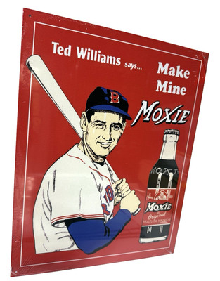 Ted Williams says make mine Moxie Tin Sign wall decor 12.5'' x 16'' Made in USA