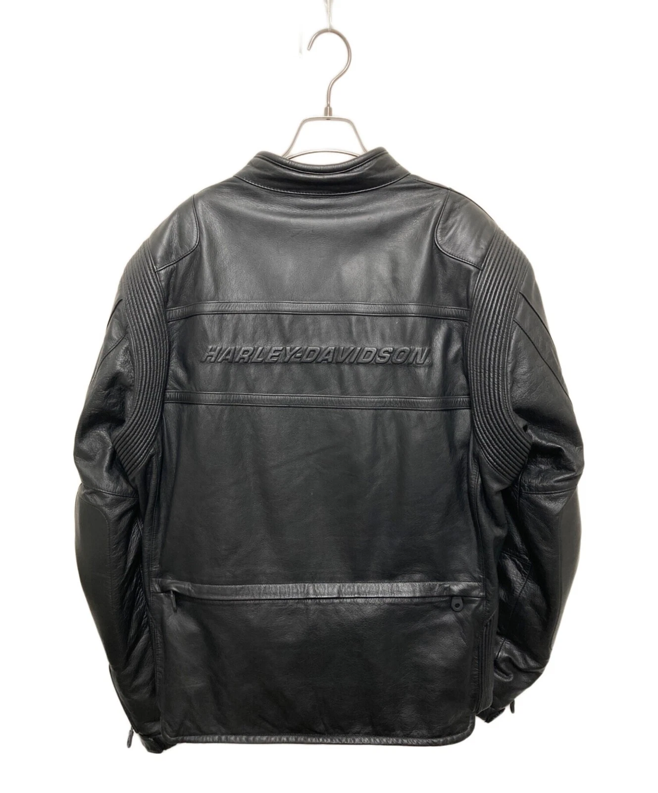 Harley-Davidson Embossed Logo Leather Riders Jacket Men's Size L Black - product detail image 2
