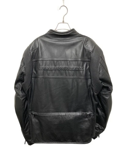 Harley-Davidson Embossed Logo Leather Riders Jacket Men's Size L Black image 2