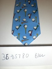 CHILDREN'S NECK TIE 13" BLUE GOLF 36-DS780 ADJUSTAB