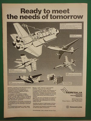 11/1984 PUB AERITALIA IRI FINMECCANICA SPACELAB TORNADO G 222 AMX BOEING 767 AD
