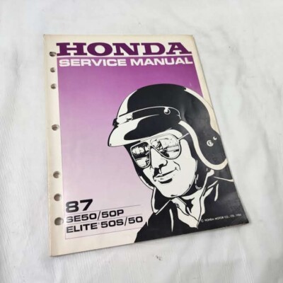 Honda Service Shop Repair Manual Book 1987 Elite SE50 / SE50P 50s 50 61GR100