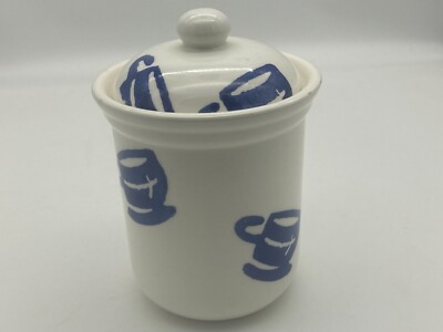 Hudson Corp Coffee Canister. Made in Italy. 1 quart. Ceramic