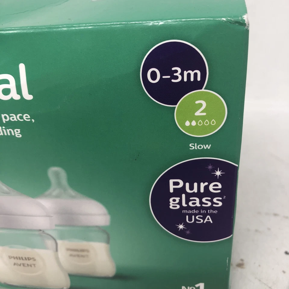Philips Avent Juego de Regalo Vidrio Natural Recién Nacido, Biberones con Natural 0-3M2LEN Foto 2 de 4