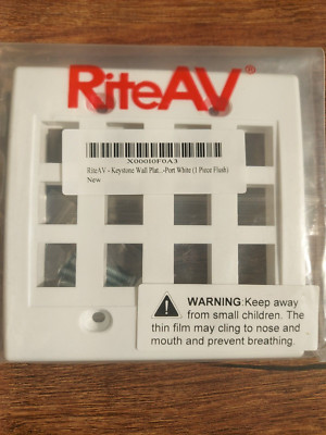 RiteAV 2-Gang 12-Port KeyStone Wall Plate, White