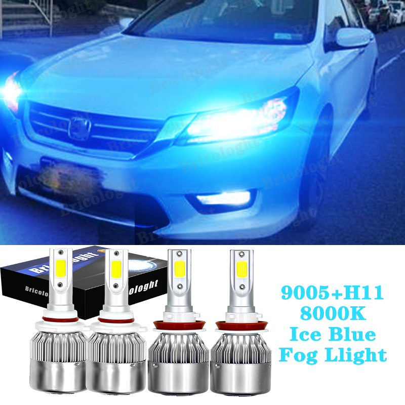 For Honda Accord Sport 2017-2016 8000K Ice Blue LED Headlight
