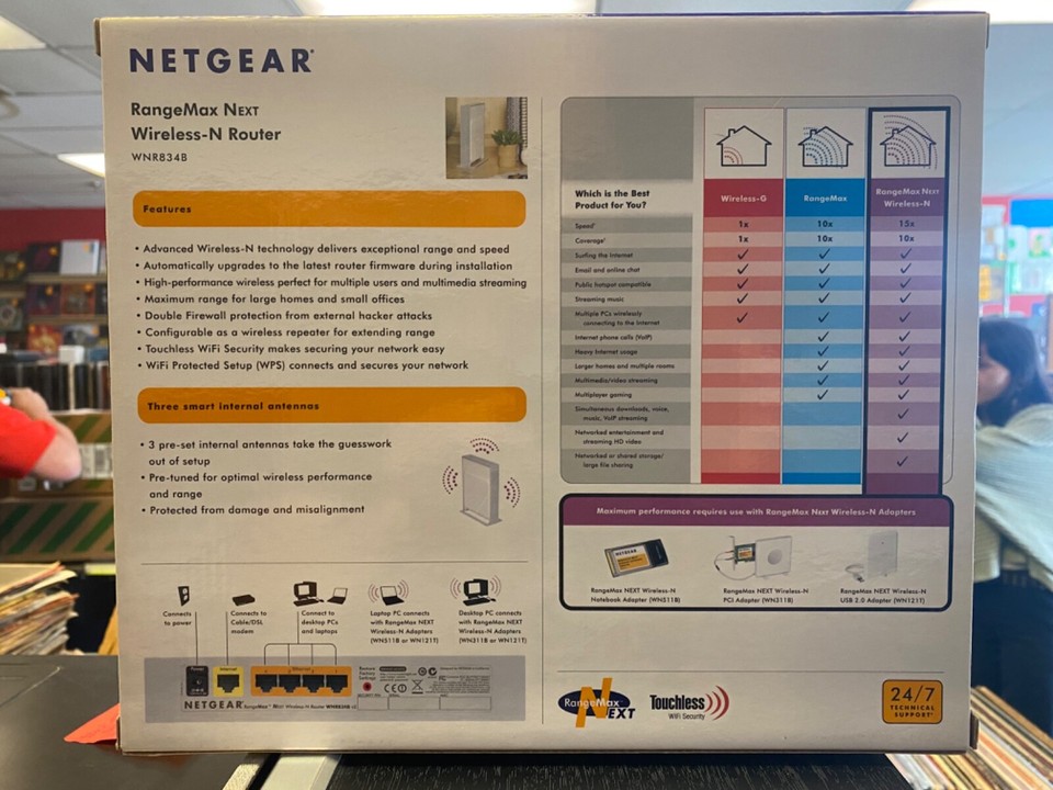 NETGEAR WNR834B-100NAS Rangemax Next Wireless N Router - Free Shipping ...
