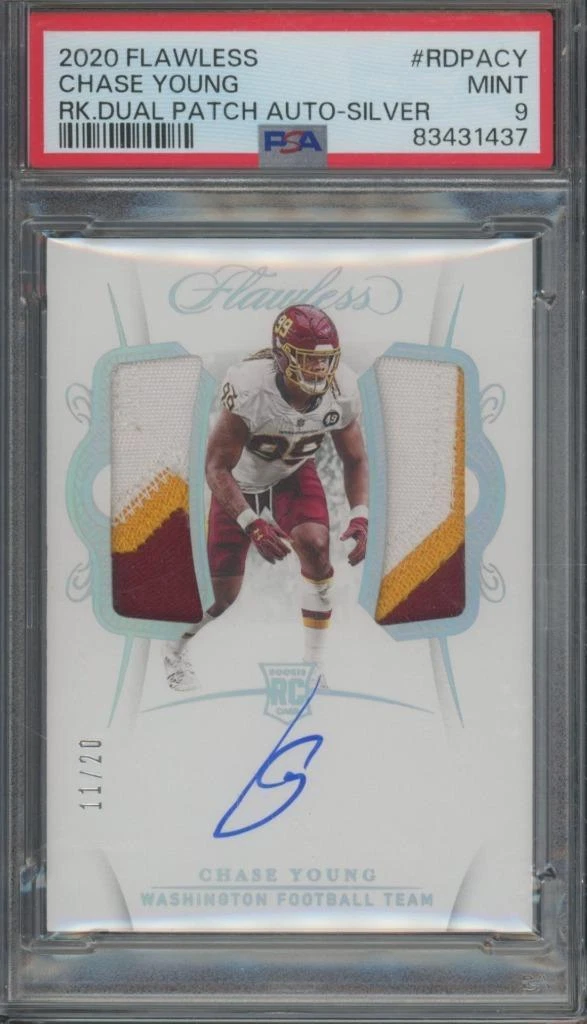 Chase Young Panini Flawless Rookie Dual Patch Autographs #RDPACY Silver