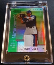 2002 ALEX RODRIGUEZ LEAF CERTIFIED MIRROR EMERALD JERSEY LOGO PATCH #1/5  (812)