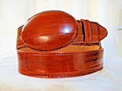 Genuine Eel Skin Cowboy Belt Black Eel Skin Belt | Authentic Western Style main image 4