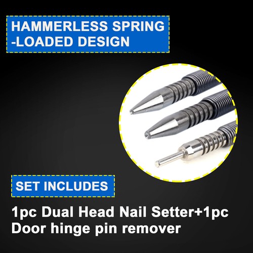 4-Pack Spring-Loaded Nail Set - Hammerless Punch Tool for Trim and Carpentry - Picture 23 of 24