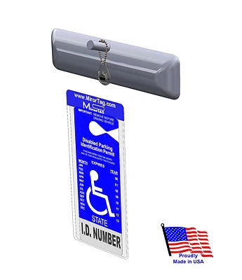 Mirortag Charm- Handicap Tag Holder & Protector. Magnetically Attach & Detach