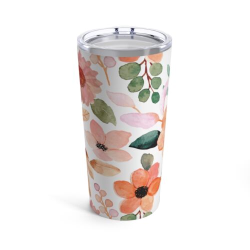 Tumbler 20oz vintage inspired flower hot cold gifts - Picture 1 of 6