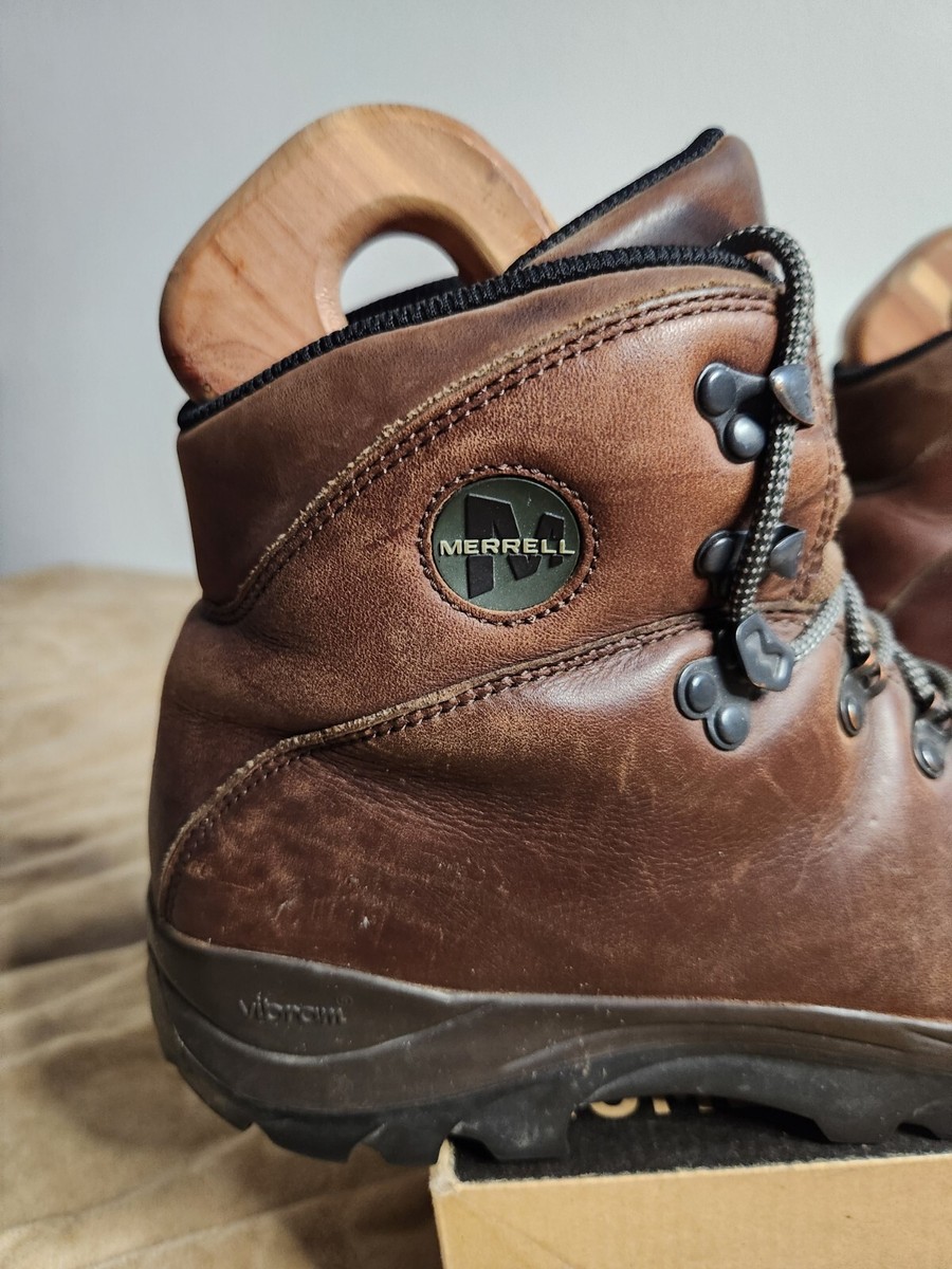 Merrell Summit Dark Brown Hiking Boots Mens Size 8.5 Brown Leather