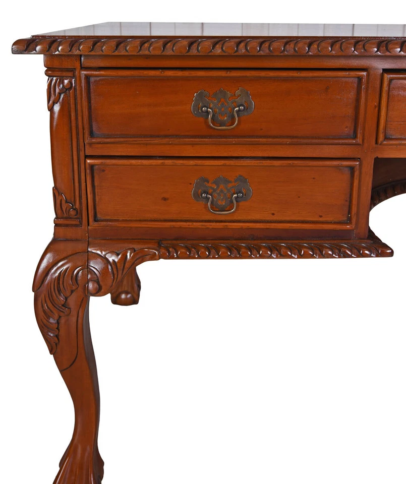 Mahagoni Schreibtisch Chefschreibtisch Kolonialstil Computertisch Bürotisch neu - Bild 3 von 4