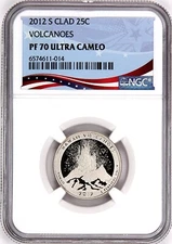 2012 S Volcanoes ATB Quarter 25c PF 70 Ultra Cameo NGC Slabbed Coin