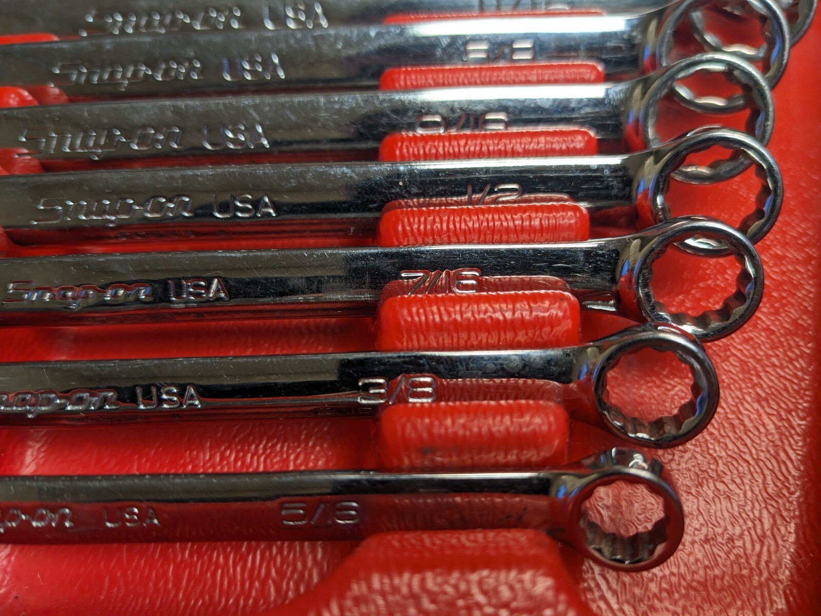 SnapOn SOEX710 10pc 12 Point Flank Drive SAE Combination Wrench Set eBay