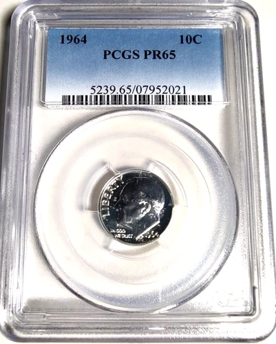 1964 Roosevelt Dime Silver PR65 PCGS GRADED