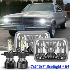 Pair DOT 7x6" 5x7" LED Headlights Hi/Lo Beam Lamp For Chevy El Camino 1978-1981