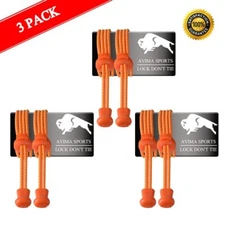 AVIMA Premium SPORTS LACES WITH LOCK – Elastic No Tie Shoelaces Orange - 3 Pack
