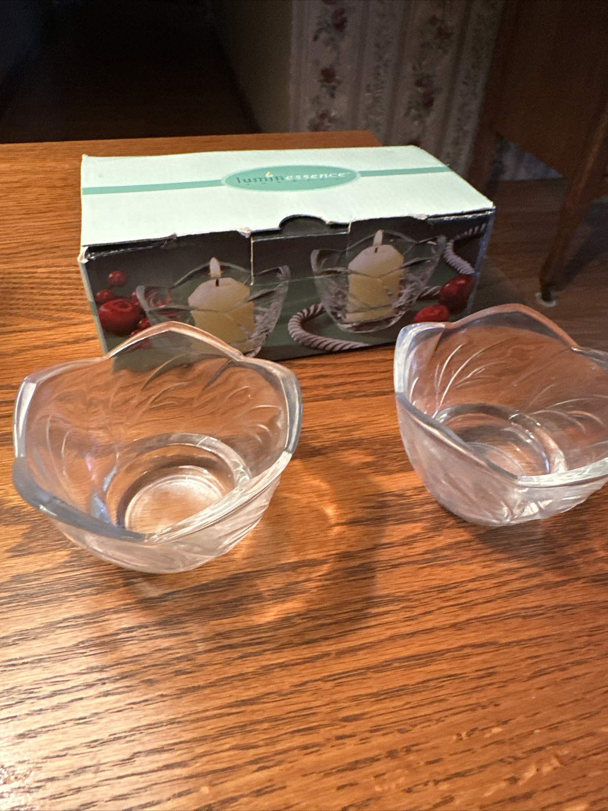 Candle Holder 2 Piece Votive Candle Set Luminessence Candles Clear